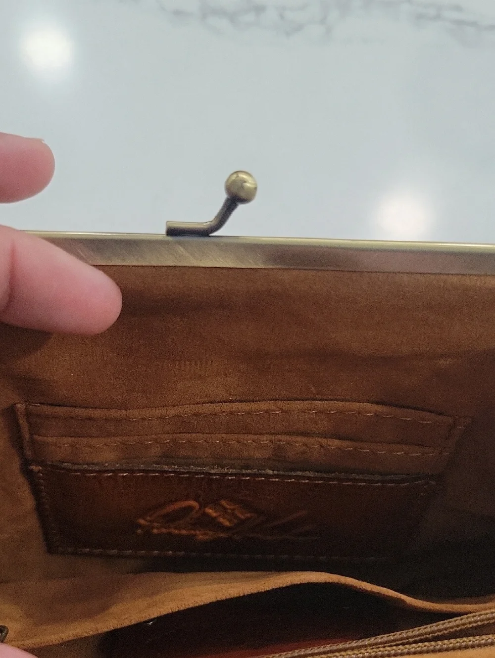 Patricia Nash Leather Tooled Floral Coin Purse - Tan